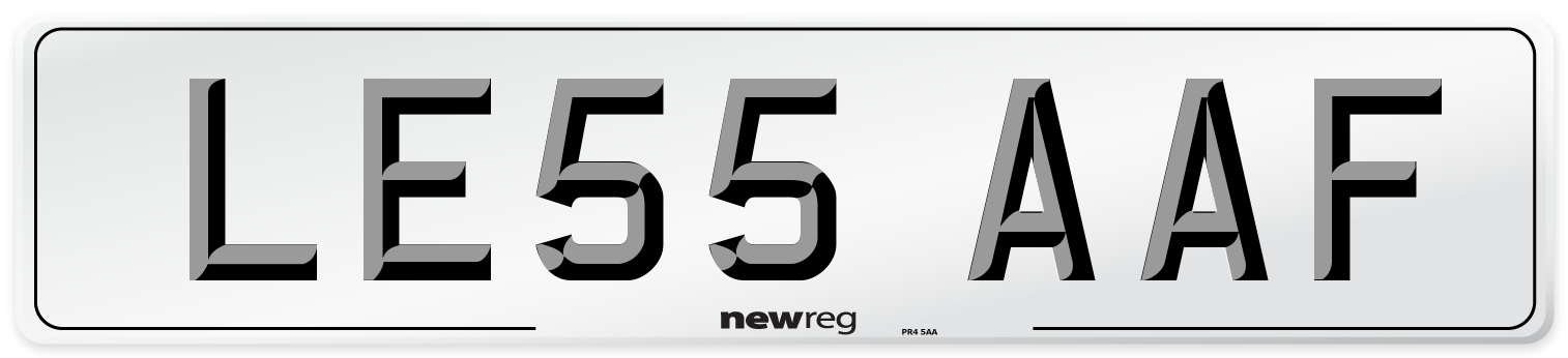 LE55 AAF Number Plate from New Reg